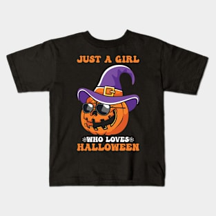 Just A Girl Who Loves Halloween Kids T-Shirt